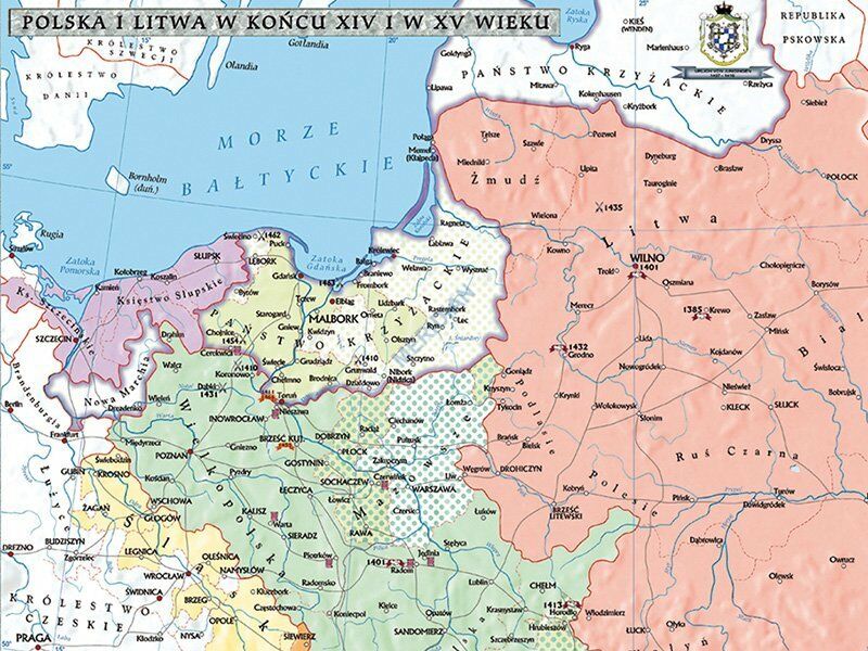 Powierzchnia Polski W Xv Wieku DUO Polska i Litwa za pierwszych Jagiellonów / Europa XIV - XV w