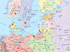 Mapa ścienna Europy w latach 1919-1939