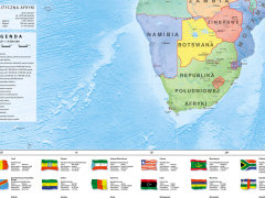 Mapa polityczna Afryki - państwa i flagi