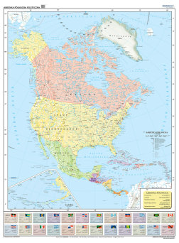 Ameryka Północna i Środkowa - ścienna mapa polityczna