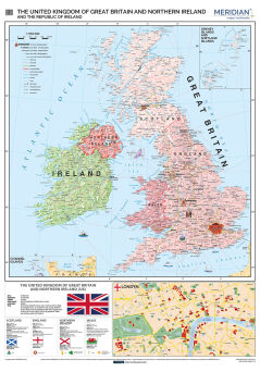 The British Isles political - mapa ścienna w języku angielskim