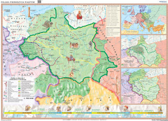 Polska pierwszych Piastów - mapa ścienna