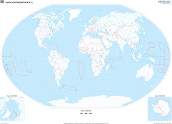 Mapa konturowa świata - ścienna mapa ćwiczeniowa