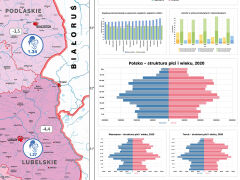 Polska - piramidy płci i wieku, wskaźniki demograficzne