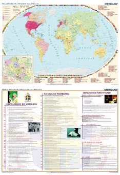 DUO Pielgrzymki Papieża Jana Pawła II / Życie i dzieło Jana Pawła II - dwustronna mapa ścienna