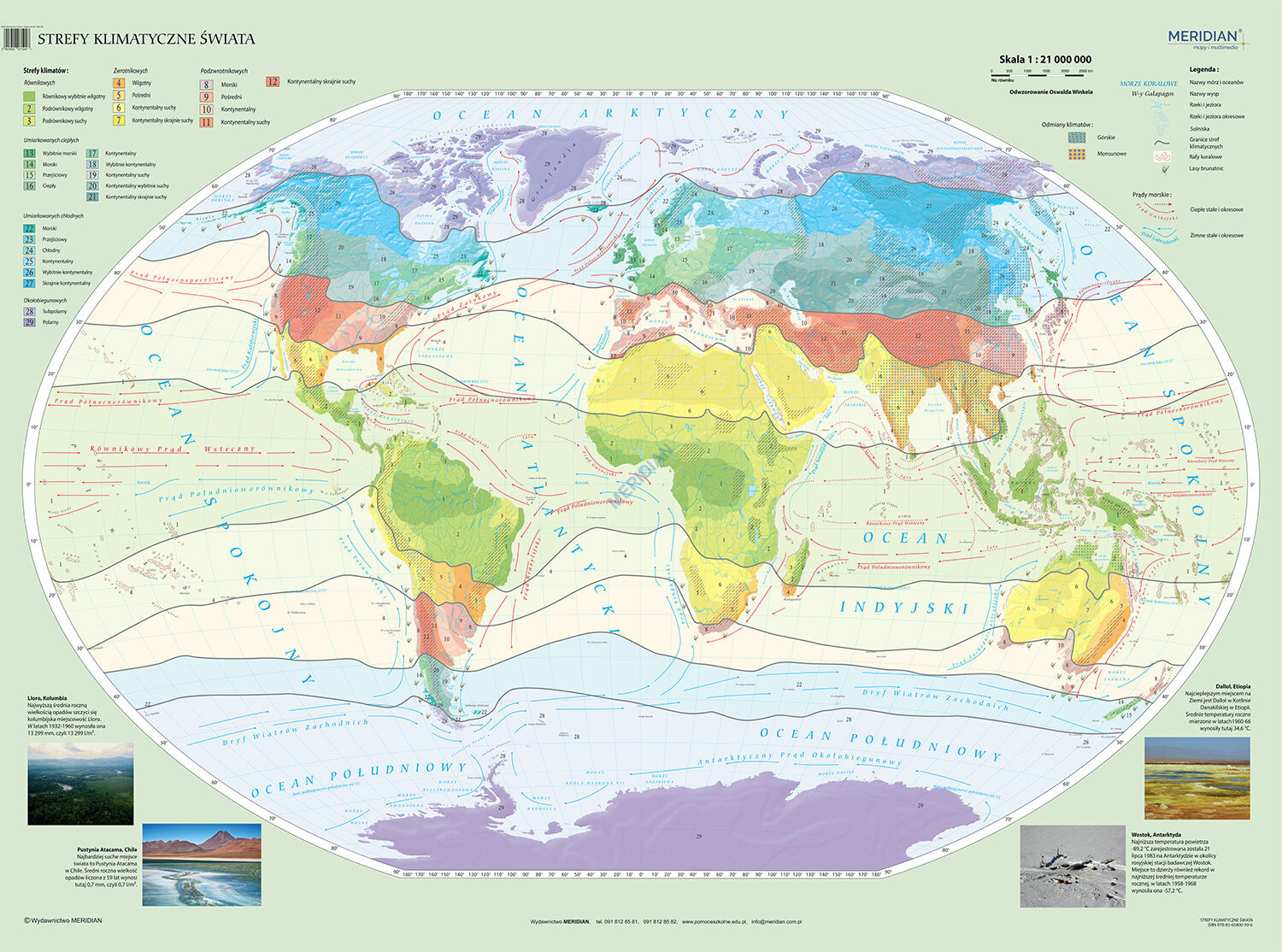 Strefy Klimatyczne I Strefy Krajobrazowe Strefy klimatyczne świata - mapa ścienna