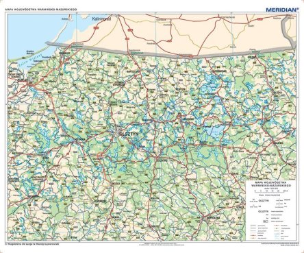 mapa samochodowa mazury Woj. warmińsko mazurskie   ścienna mapa administracyjno samochodowa
