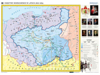 Księstwo Warszawskie (1807-1815) - mapa ścienna