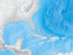 Konturowa mapa ćwiczeniowa Ameryki Północnej i Środkowej_obszar karaibski