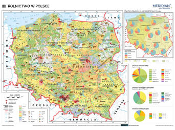Rolnictwo w Polsce - uprawy i struktura użytkowania ziemi - mapa ścienna (2022)