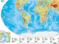 Mapa fizyczna świata 100x70 cm - 2