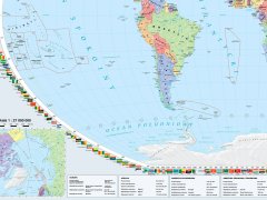 Dwustronna ścienna mapa polityczna świata