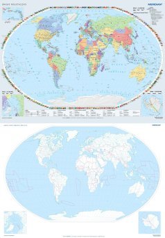 DUO Świat polityczny / konturowy ćwiczeniowy (2021)  - dwustronna mapa ścienna