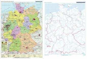 DUO Deutschland politisch / stumm - dwustronna mapa ścienna w języku niemieckim