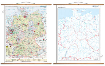 DUO Deutschland politisch / stumm - dwustronna mapa ścienna w języku niemieckim