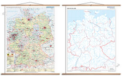 DUO Deutschland politisch / stumm - dwustronna mapa ścienna w języku niemieckim