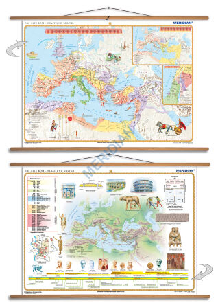 DUO Das alte Rom - dwustronna mapa ścienna w języku niemieckim