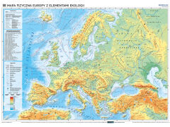 DUO Europa fizyczna z elementami ekologii / Europa polityczna - dwustronna mapa ścienna - 3