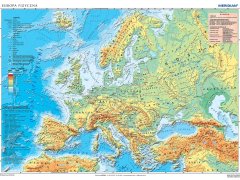 Ścienna mapa szkolna przedstawiająca ukształtowanie powierzchni Europy