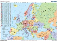 Ścienna mapa szkolna przedstawiająca podział polityczny Europy