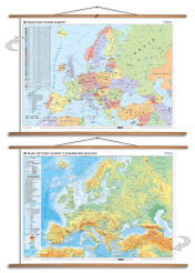 DUO Europa fizyczna z elementami ekologii / Europa polityczna - dwustronna mapa ścienna