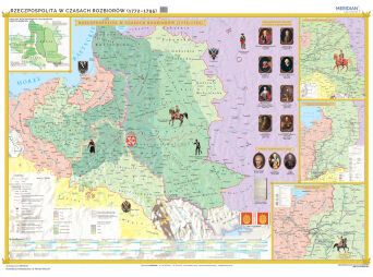 Rzeczpospolita w okresie rozbiorów (1772-1795) - mapa ścienna 