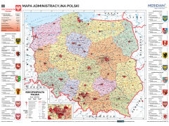 DUO Mapa administracyjna Polski / Polska fizyczna z elementami ekologii - dwustronna mapa ścienna - 2