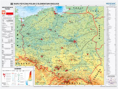DUO Mapa administracyjna Polski / Polska fizyczna z elementami ekologii - dwustronna mapa ścienna - 3