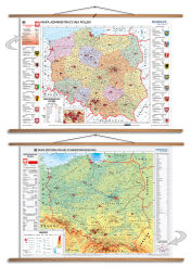 DUO Mapa administracyjna Polski / Polska fizyczna z elementami ekologii - dwustronna mapa ścienna