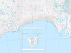 Mapa fizyczna Australii i Tasmanii - konturowa, ćwiczeniowa.