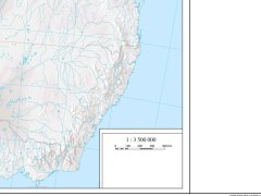 Mapa fizyczna Australii - konturowa, ćwiczeniowa, panel notatek.