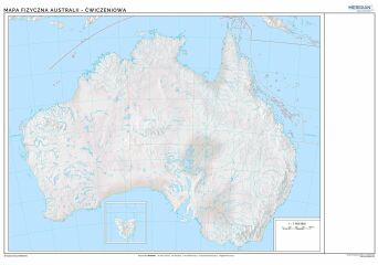 Mapa konturowa Australii - ścienna mapa ćwiczeniowa