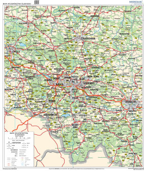 Woj. śląskie - ścienna mapa administracyjno - samochodowa