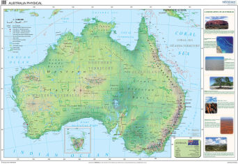 Australia physical - mapa ścienna w języku angielskim