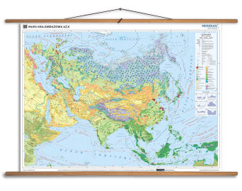 Mapa krajobrazowa  Azji - mapa ścienna