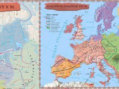 Mapa ścienna Europa wczesnego średniowiecza - VII wiek Frankowie i Wizygoci