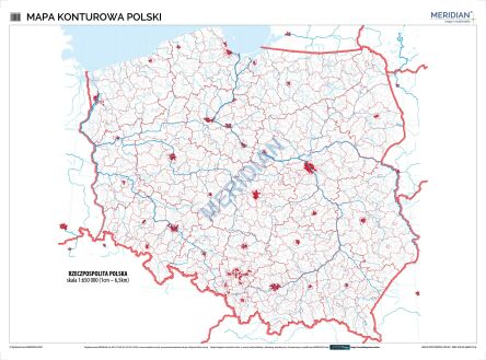 Mapa konturowa Polski