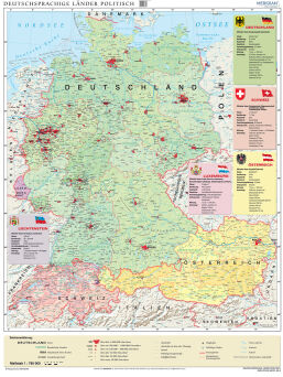 Deutschsprachige Länder politisch - mapa ścienna w języku niemieckim