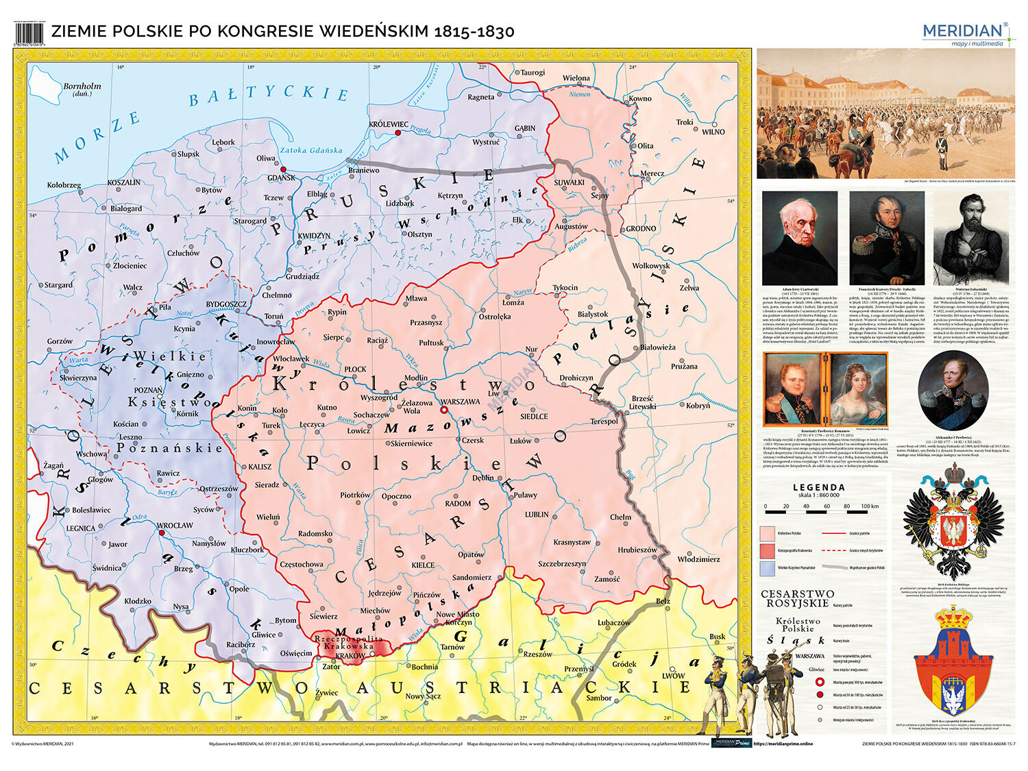 Ziemie Polskie Po Kongresie Wiedeńskim Sprawdzian Klasa 7 Pdf Ziemie polskie po kongresie wiedeńskim (1815-1830) - mapa ścienna