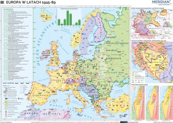 Europa w latach 1945-89 - mapa ścienna 