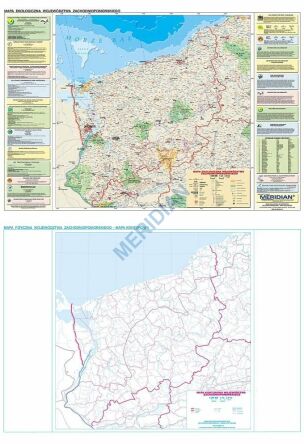 Ścienna mapa dwustronna województwa zachodniopomorskiego