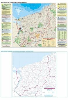 DUO Zachodniopomorskie - ścienna mapa ekologiczna/ konturowa