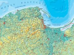 Ścienna mapa fizyczna województwa pomorskiego