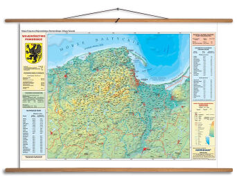 Mapa fizyczna Województwa Pomorskiego i Mapa Kaszub