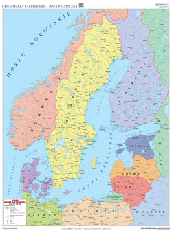 Kraje basenu Morza Bałtyckiego - ścienna mapa polityczna