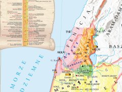 Mapa Starożytnego Izraela.
Miejsca kultu, miasta i twierdze.