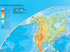 mapa fizyczna świata w języku angielskim - krainy geograficzne świata, mapa ścienna