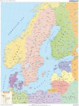 Baltic Sea political - mapa ścienna w języku angielskim
