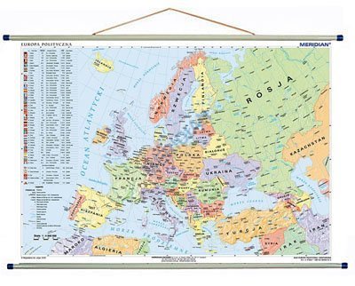Ścienna mapa gabinetowa przedstawiająca najbardziej aktualny podział polityczny Europy
