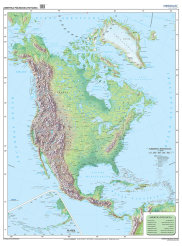 Ameryka Północna i Środkowa - ścienna mapa fizyczna